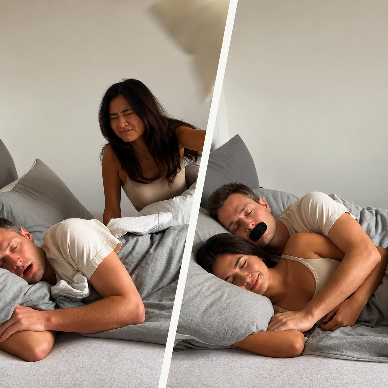 Bande Buccale de Sommeil Sommeil Noir | Anti-Ronflement | Bouche Sèche | Sommeil Profond | Pack 30 Nuits