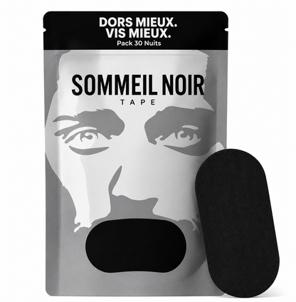 Bande Buccale de Sommeil Sommeil Noir | Anti-Ronflement | Bouche Sèche | Sommeil Profond | Pack 30 Nuits