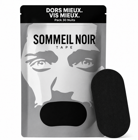 Bande Buccale de Sommeil Sommeil Noir | Anti-Ronflement | Bouche Sèche | Sommeil Profond | Pack 30 Nuits